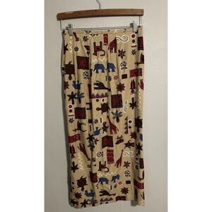 Vintage Authentic Dry Goods Pine Cove Womens Maxi Skirt 8 Abstract Rayon Linen